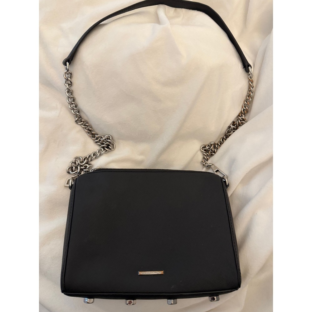 Rebecca Minkoff  black crossbody  genuine leather bag